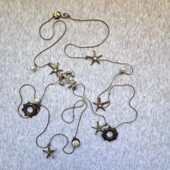 Betsey Johnson Anchors Away Collection Long Nautical Necklace - Picture 1 of 4